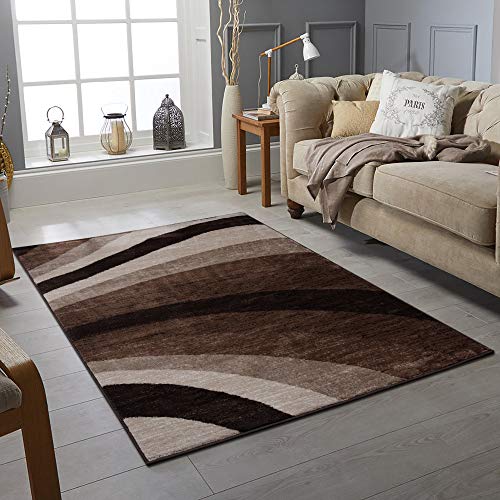 Rugs City Area Rug Living Room Bedroom Brown Modern Medium Pile Wave Carpet Hallway Runner Soft Thick Pile Floor Rugs (BROWN, 160 X 230 CM) - Cosy Home Interiors Rugs City Area Rug Living Room Bedroom Brown Modern Medium Pile Wave Carpet Hallway Runner Soft Thick Pile Floor Rugs (BROWN, 160 X 230 CM)