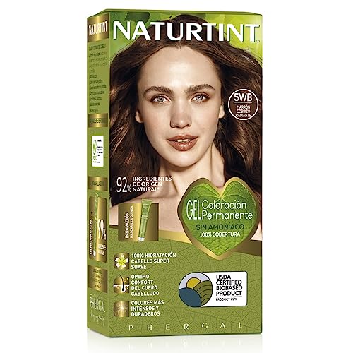 NATURTINT Biobased, Coloración Permanente Sin Amoniaco, 100% Cobertura de Canas, Tinte para el Cabello, Ingredientes Naturales, Color Intenso, Natural y Duradero, 5WB Marrón Cobrizo, 170ml