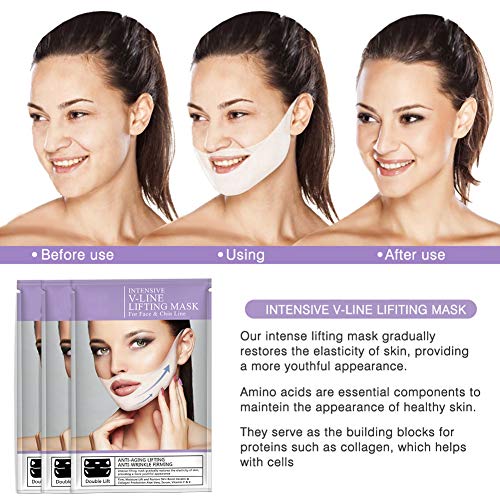 4pcs Maschera Viso Lifting Doppio Mento Maschera