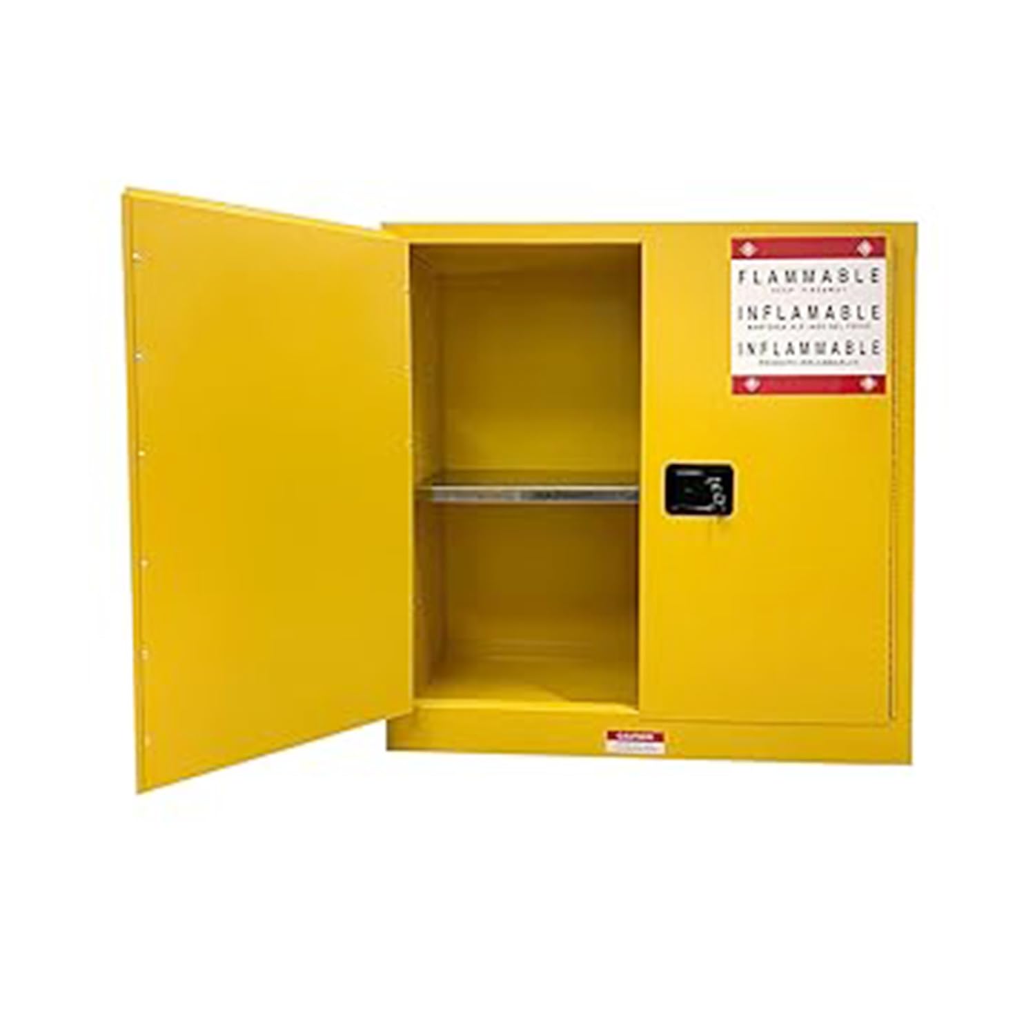 Flammable Safety Cabinet, 43" W x 18" D x 44" H, Suitable for Storing up to 30 Gallons, Cold-Rolled Steel fire Resistant Cabinet with Adjustable