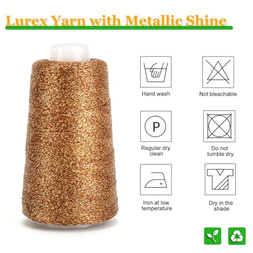 Image of Metallic Crochet Thread, 80g Lurex Yarn for Charms(Brown)