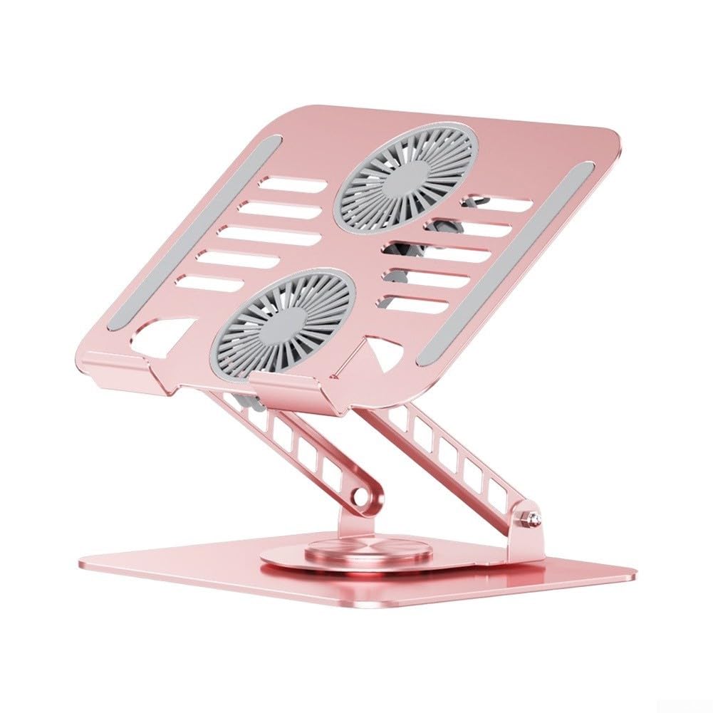 Support ordinateur portable double ventilateur pliable et réglable en hauteur