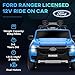 Qaba Ford Ranger Licensed 12V Kids Ride on Truck, Toddler Electric Car with Remote Control, Toy Storage, Spring Suspension, LED Headlights, Music Horn, for Ages 3-6 Years, Blue