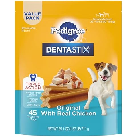 PEDIGREE DENTASTIX Small/Medium Dog Dental Treats Original Flavor Dental Bones, 1.57 lb. Value Pack (45 Treats) Cover
