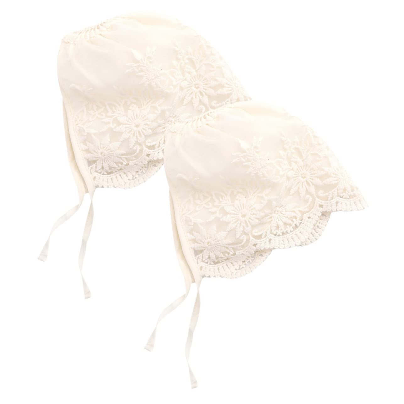Kichvoe Gorros de Encaje Cómodas y Suaves para Recién Nacido Niña 0 a 3 Meses 2 Piezas para Celebracion Verano y Sesiones Fotográficas