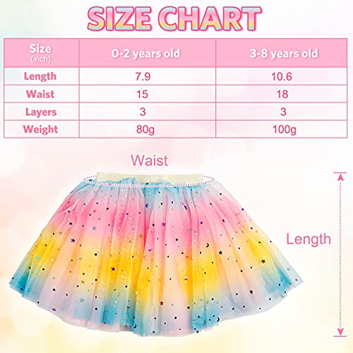 Baby Girls Rainbow Tutu Skirt, Toddler 4-Layers Tulle Sequins Birthday Dress Skirt, Tutus For Infant Girls (Pink Rainbow, 0-24 Months) #TOP6