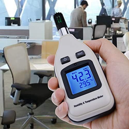 Handheld Digital Humidity & Temperature Meter 0~100% RH/ -30~70°C (-22~158°F) LCD Display Backlight Moisture Thermo Hygrometer Thermometer Small Tester Gauge for Home Kitchen Indoor Outdoor