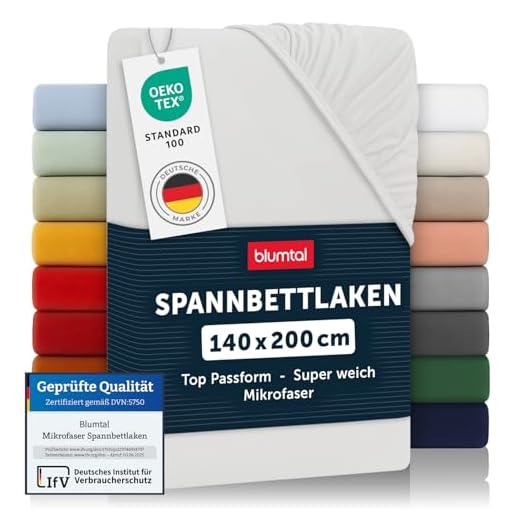 Blumtal Basics Mikrofaser Spannbettlaken 140 x 200cm - Bettlaken bis 25cm Matratzenhöhe, Öko-Tex Zertifiziert, Elfenbein