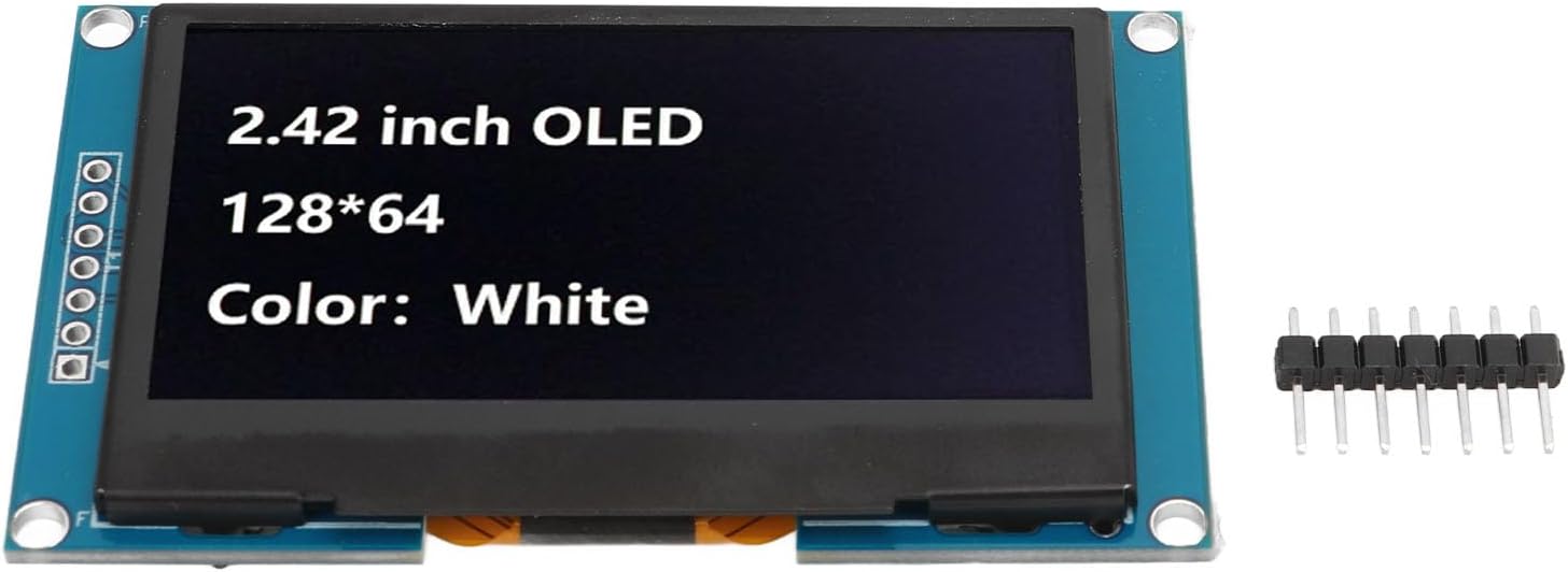 2.42in OLED Display Module with SPI Serial Port, SSD1309 Drive IC, DIY Friendly, Lightweight and Compact, Bright and Clear Screen for Instruments and Communication Equipment (MRA091A White)