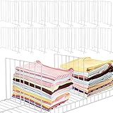 Amylove 12 Pcs Wire Shelf Divider for Wire Shelves Closet Organization Clothes Wardrobe Separators Closet Organizer Dividers Storage Rack Separator for Cabinets Kitchen Office, White