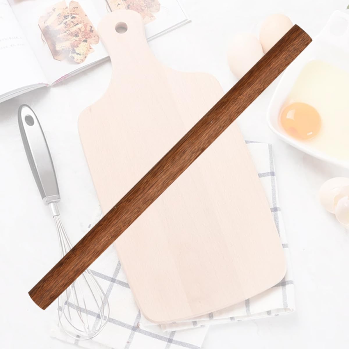STOBAZA Wooden Dough Rolling Pin 50cm X 3.5cm Practical Kitchen Tool for Baking and Dumpling Dough Roller Pin for Home Cooking Supplies