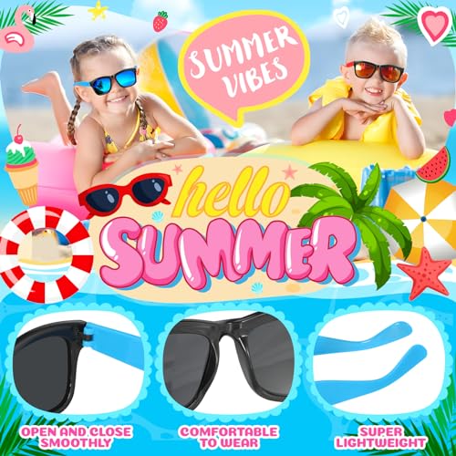 INNOCHEER Kids Sunglasses Bulk, 12/24 Pack Kids Sunglasses Party Favors, Kids Sunglasses with UV400 Protection for Boys Girls, Summer Beach Pool Party Favors for Kids 3-5-6-8-10 Goodie Bags Stuffers3