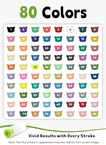 Image of 80 Colors Acrylic Paint Markers with App Dual Brush and Fine Tip Paint Pens