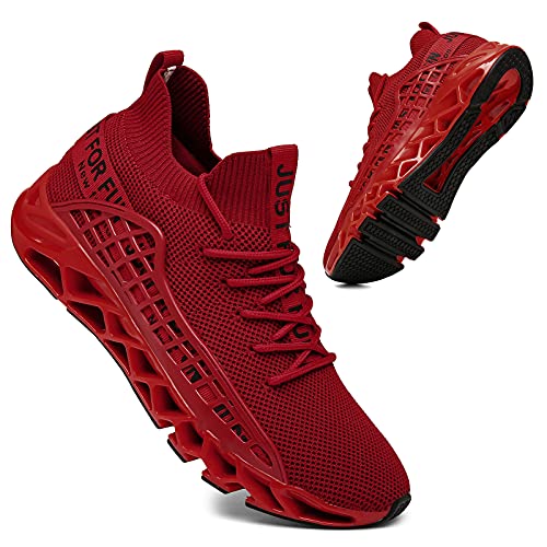 TUDOU Laufschuhe Herren Straßenlaufschuhe Sportschuhe Sneaker Herren Turnschuhe Joggingschuhe Walkingschuhe Traillauf Fitness Schuhe Gr.39-48 (Rot, Numeric_43) Cover