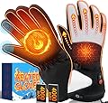 Heated Gloves for Men Women Upgraded 4000mAHx2 Rechargeable Heated Gloves with Touchscreen, Waterproof Non-Slip Electric Heating Winter Gloves for Skiing, Snowboarding, Hiking, Outdoor Work Sports
