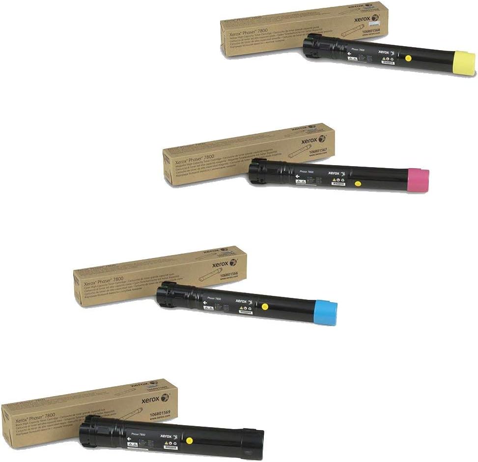 Xerox 106R01566, 106R01567, 106R01568, 106R01569 High Yield Toner Cartridge Set - Phaser 7800