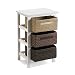 Versa 20100010 Cajonera baño multicolor 3 cestas, Madera 37x57x28,Cajón cestos