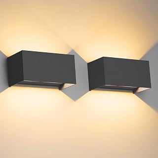 Klighten 24W Außenlampe Außenwandleuchte,3000K Warmweiß,2er Pack,Schwarz
