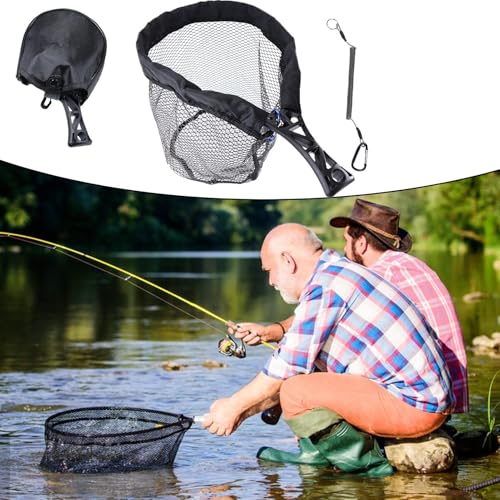 Filet d'atterrissage de pêche avec manche portable pour perche et carnassiers - 3