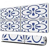 EOMKSE Mauspad Verlängertes großes Mauspad Schreibtischauflage,genähte Kanten Mauspad,Gummibasis,Nahtloses Muster aus blauem Porzellan. Italienisches Keramikdesign, Aquarell,Gaming-Mauspad,30x80 cm