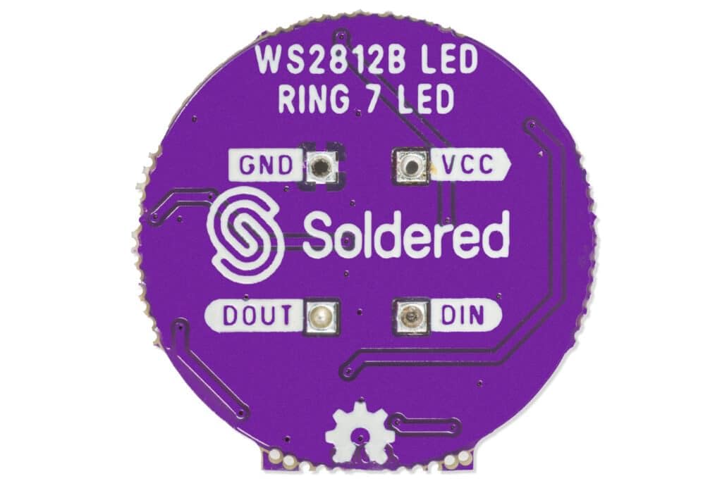 Soldered Smart LED WS2812B - Anello con 7 LED RGB | 5 V | Made in EU | 333055