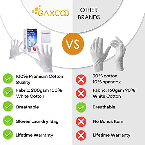 Extra grote XL vochtinbrengende katoenen handschoenen voor de nacht - katoenen handschoenen wit in premium kwaliteit kwaliteit | voor eczeem gevoelige, geïrriteerde en droge huid - veilige band - Image 8