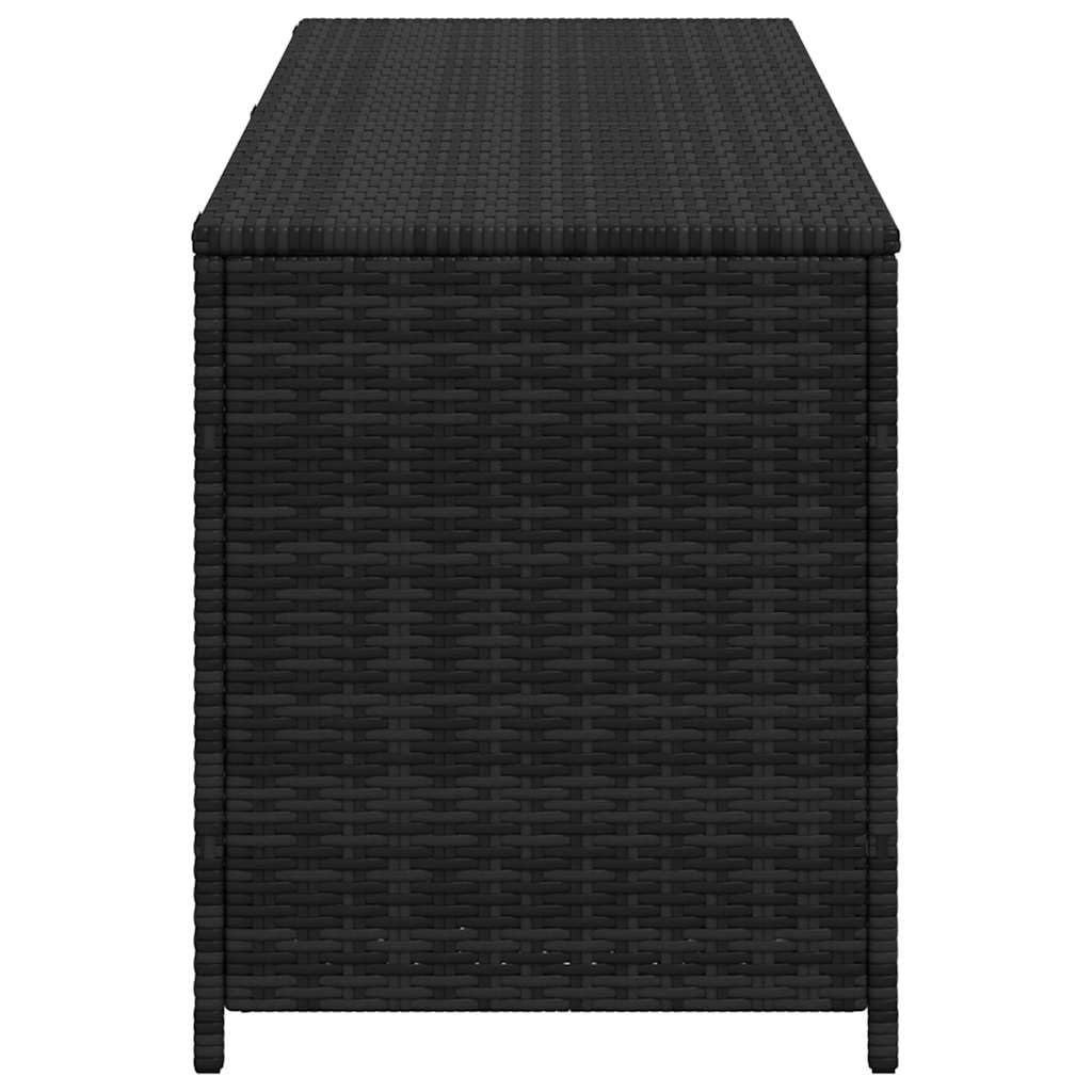 vidaXL Caja de Almacenamiento de Exterior Poliratán Negro Caja Baul Almacenaje