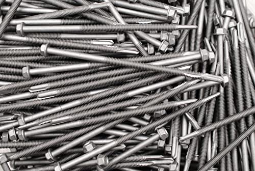 (50) Outdoor TEK 5 Hex Washer Head 1/4-20 x 6 Self-Drilling HD Steel Screw IHW