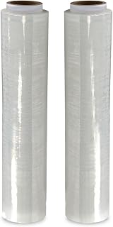 2 Rollen transparente Palettenwickel – starke Stretch-Schrumpffolie – ideal zum Verpacken (Lager, Umzugshaus und Möbel) – 400 mm x 250 m, nicht verlängert, 20 Mikron