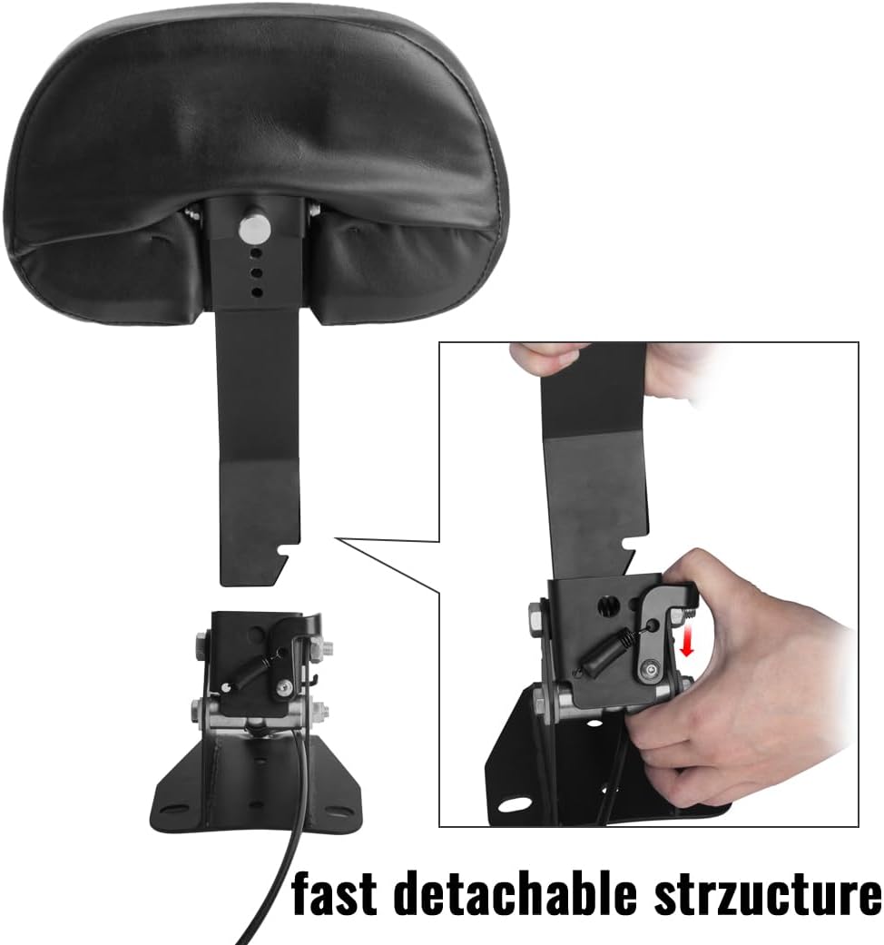 Panical Motorcycle For Harley Davidson Mid Driver Backrest Rider Backrest Adjustable Glide Road Glide Road King Street Glide CVO 2009-2026 (Black Backrest A)
