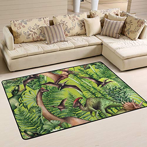Tapis en velours doux haut de gamme à motif forêt jurassique 72x48 - 6