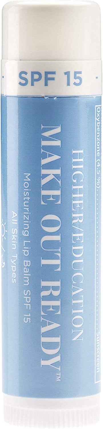 Make Out Ready Lip Balm SPF 15, 0.15 fl. oz, Vegan, Long-Lasting and Refreshing Pomegranate Flavored Treatment Leaves Lips Feeling Soft, SPF 15 Keeps Lips Safe by Higher Education Skincare