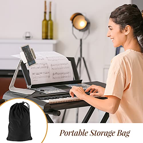 Semmiro Piano Keyboard Dust Cover For 88 Keys, With [Additional Cover] For Music Sheet Stand, Stretchy Spandex Fabric Digital/Electric Piano Cover, Storage Bag Included, Dustproof And Washable, Black #TOP6