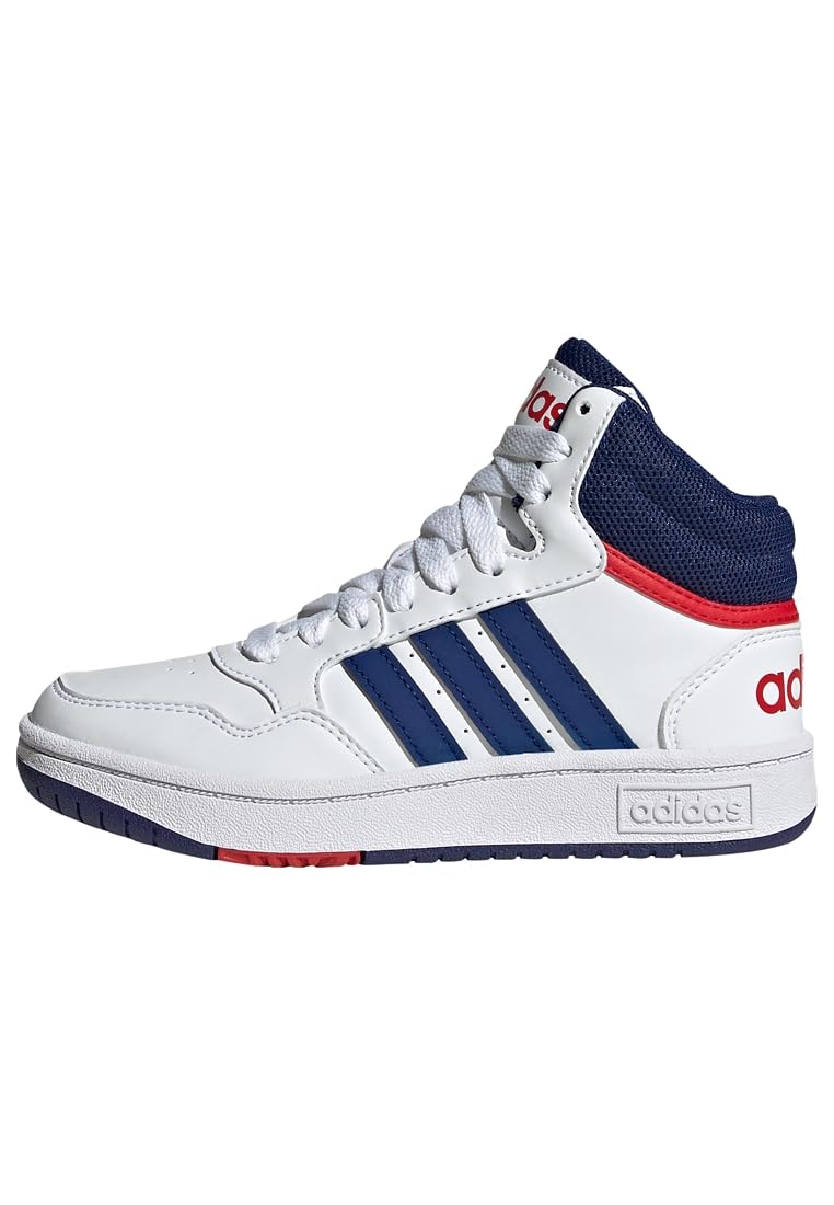 Adidas Unisex - Bambini Hoops Mid Shoes, Cloud White / Victory Blue / Scarlet, 38 2/3 Eu-image