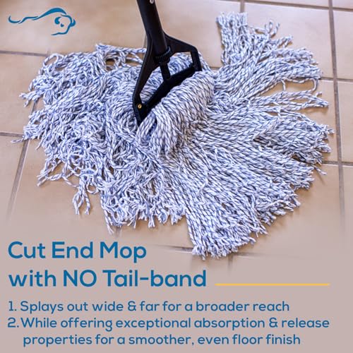 Image of Kleen Handler Cut End Finish Mop Head Replacement,Universal Headband, 6Pack