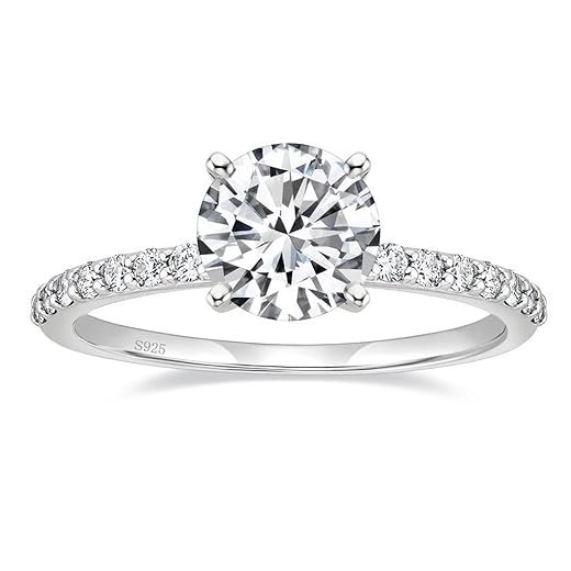 EAMTI Sterling Silver Engagement Ring