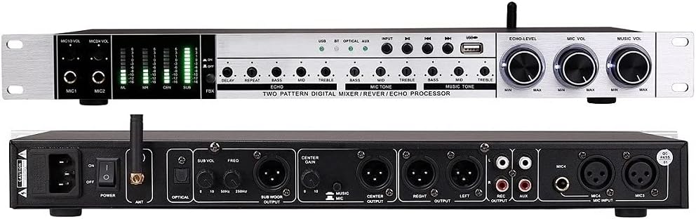 Bolymic Karaoke Pre-Effects KTV Professional Digital Audio Echo Effect Processor DSP Audio Processor With Bluetooth USB