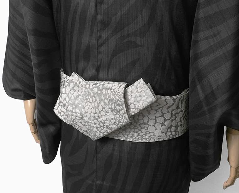 角帯 ヒョウ柄 黒 グレー ボルドー 全3色 シンプル ジャガード織 日本製 シック モダン 【かしま】 男性用 着物