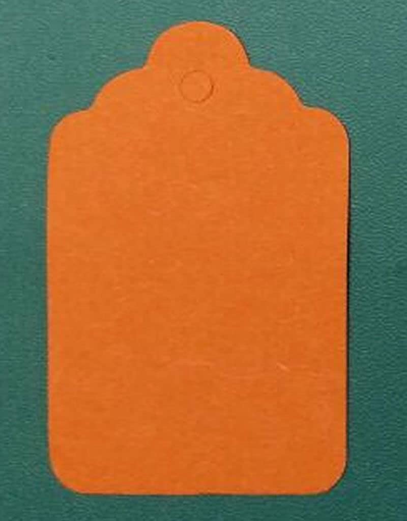 1000 Coloured Kraft UnStrung Tags Swing Price Ticket Jewellery Labels (Orange, 42mm X 27mm)
