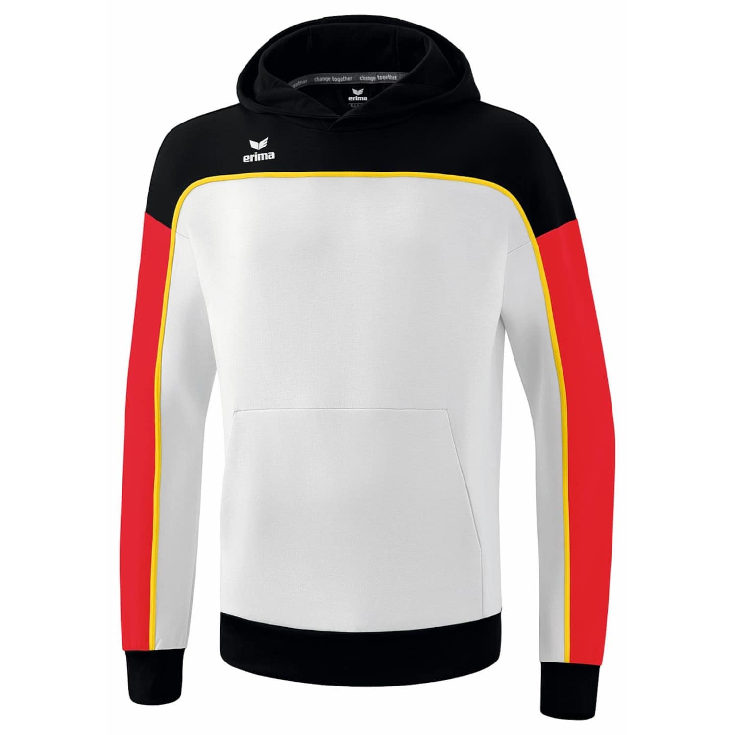 Erima Men's „CHANGE hooded sweatshirt, white/black/red, L