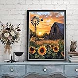 Pintar por Numeros Adultos Paisaje Pintar por Numeros Granero Paint by Numbers Manualidades Adultos DIY Colores Lienzos Kit de Pintura al Óleo con Pinceles y Acrilicos para Hogar Decor 50x60cm Y3-985