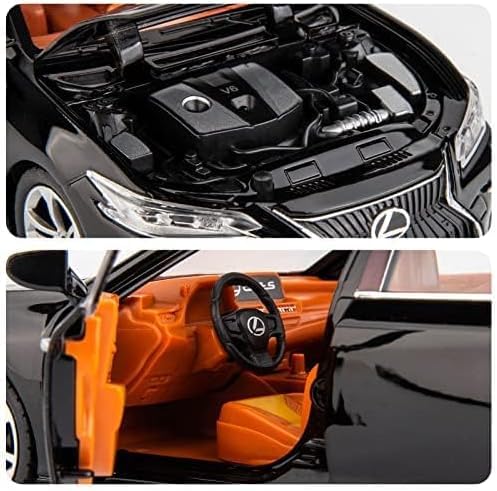 Image of Compatible for 1:24 Lexus ES300 Alloy Diecast Collectible Toy Car with Light & Sound | Pull Back Vehicle with Openable Doors | Metal Model Car Gift Toy for Boys Girls & Kids (Black)