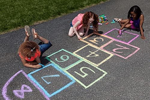 Jumbo Coloured Chalks For Blackboards Chunky Pavement Playground Outdoor Play Board Floor Chalk Sticks Home School Set Garden Drawing Games Kids Children Arts Crafts Box Assorted Colors (15pc)