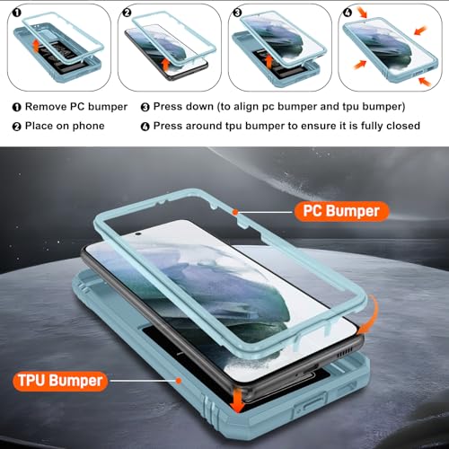 Coque Samsung S21 5G vert avec protège-écran et anneau - 4