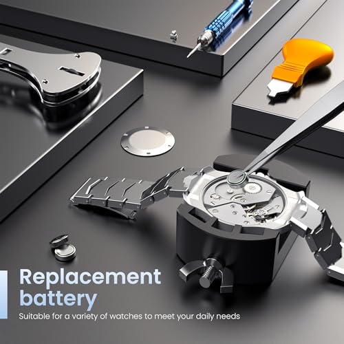 Image of JOREST Watch Repair Tool Kit, Battery Replacement, Strap Adjustment, Bracelet Pin Removal, Band Link Remover, Resizing Tool, Wrench Opening Cover, Case Back Opener, Screwdriver, Spring Bar