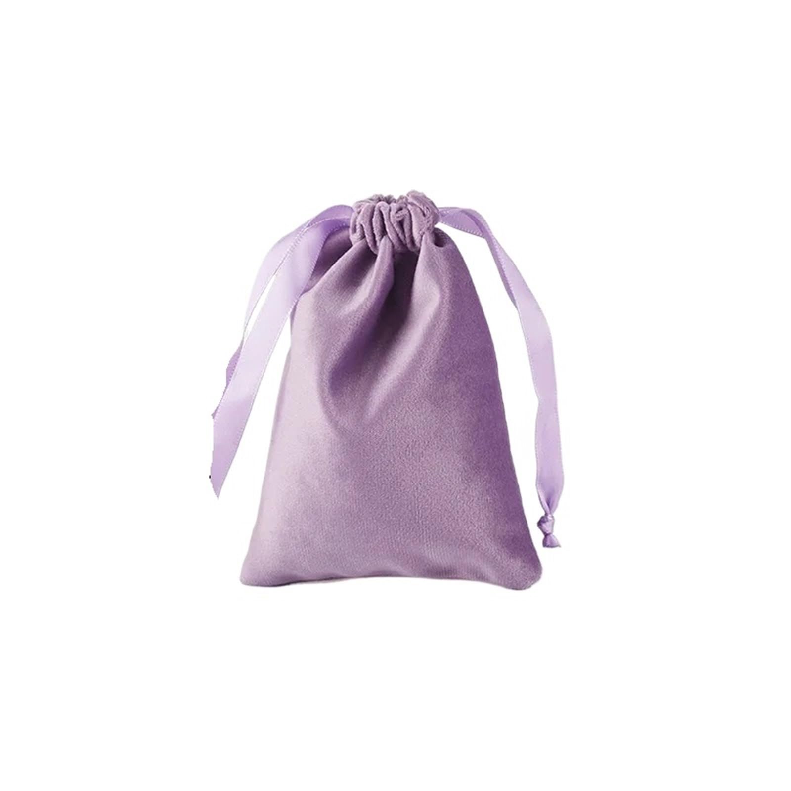 20PCS Samt Lagerung Kordelzug Taschen Weiche Berühren Make-Up Tasche Schmuck Hochzeit Geschenk Paket FüR Schmuck(Purple,22x25cm)