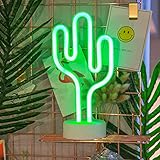 Cactus Neon Light Wall Decor Neon Signs for Bedroom Kids with Table Stand Battery and USB Powered Night Light Home Decoration