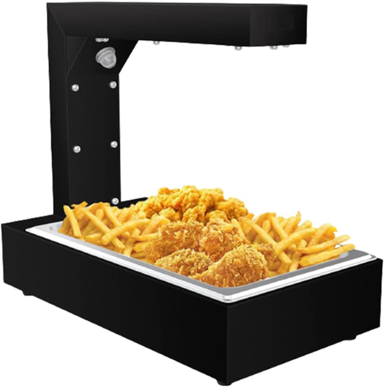 Lampe à chaleur de réchauffeur à frite, station de réchauffement alimentaire en acier inoxydable, appareil de comptoir commercial pour la restauration, les événements en plein air et l'utilisation à d
