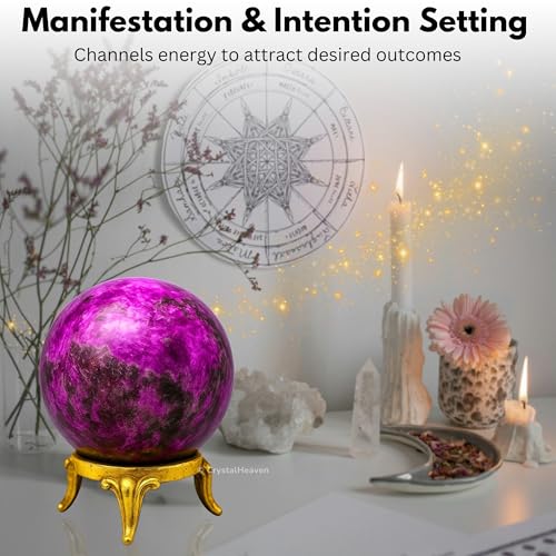 Image of Certified Crystal Cobalt Calcite Ball for Meditation - Premium Crystal Vastu Items for Home and Feng Shui Items for Good Luck - Ideal for Pooja Supplies and Spiritual Practices (2 Inch)