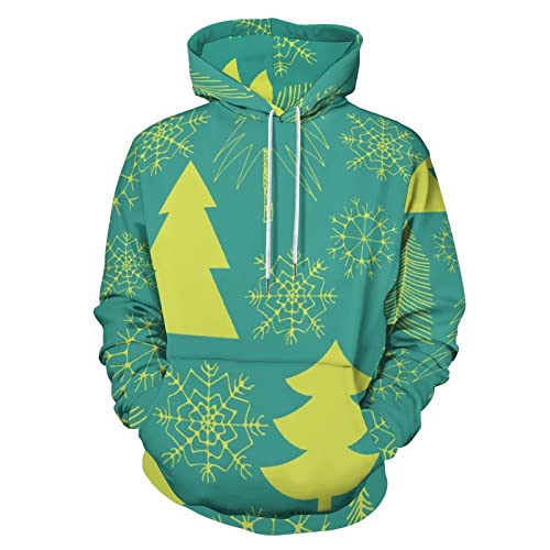 Sweat à capuche adulte sapin de Noël et flocons multi1 taille M
